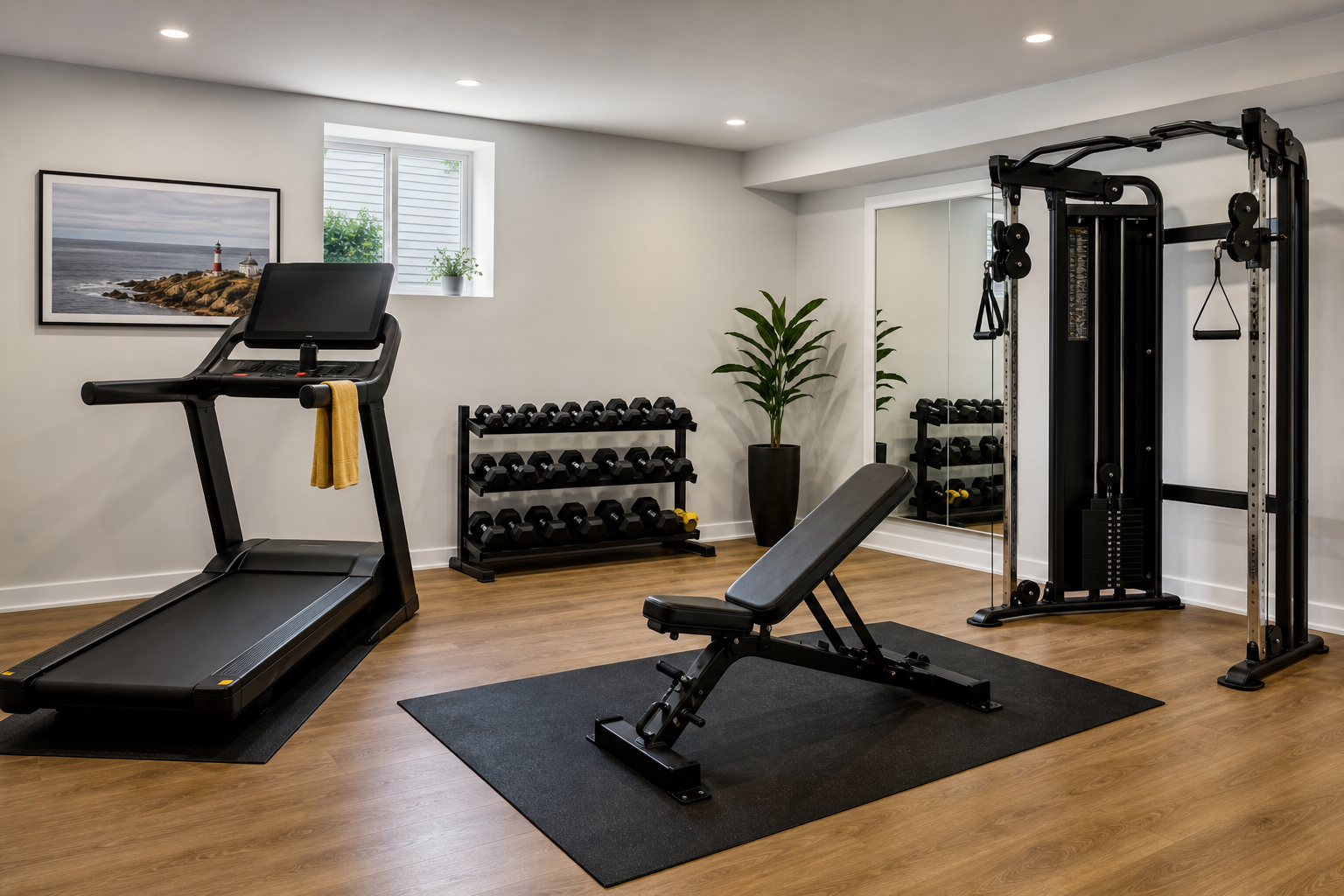 Home gym equipment assembly example