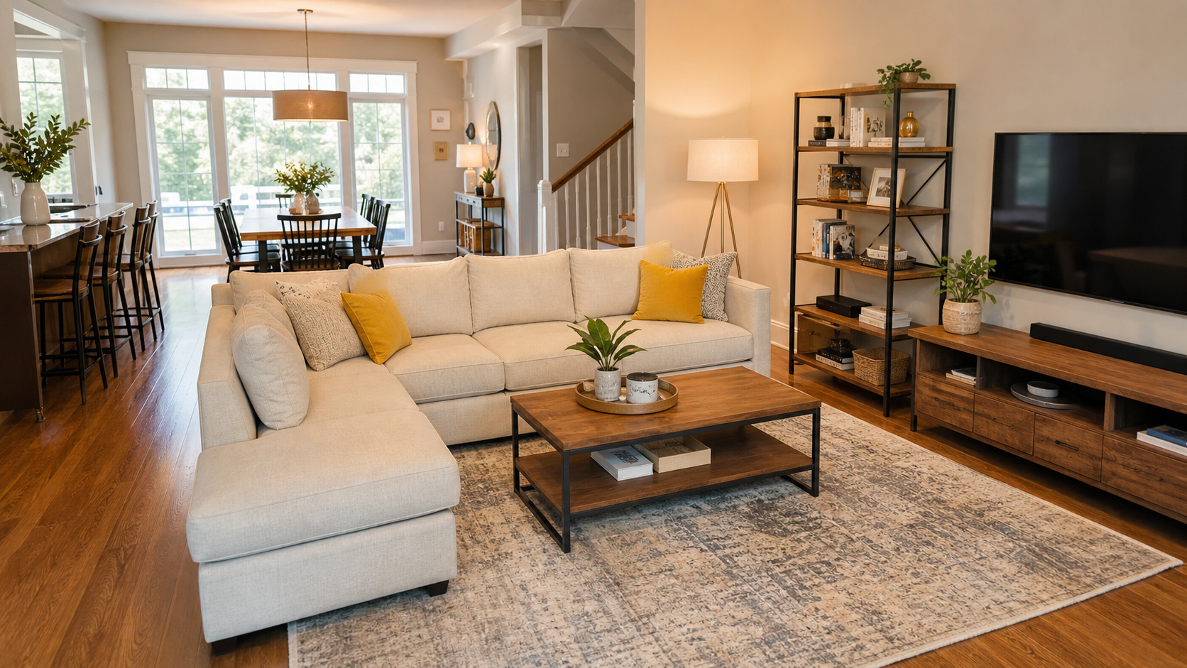 Completed residential furniture assembly project in a Greater Boston home